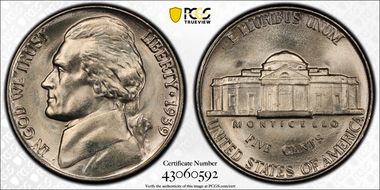 1939 5C Reverse of 1940 MS67FS