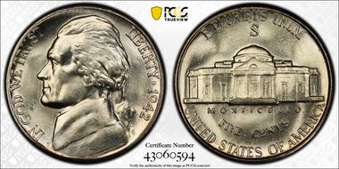 1942-S/S 5C RPM FS-501 MS66FS