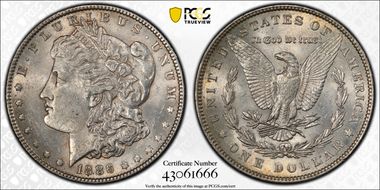 1886 $1 AU58