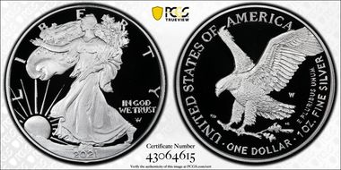 2021-W  $1 Silver Eagle - Type 2 First Strike PR69DCAM