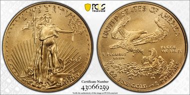 2017 $5 Gold Eagle MS70