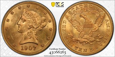 1907-D $10 MS64