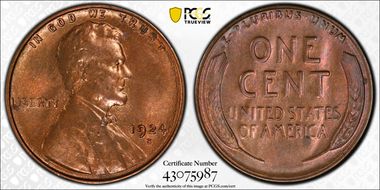 1924-S 1C MS64RB