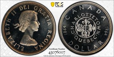 1964 S$1 Confederation Ag PL65CAM