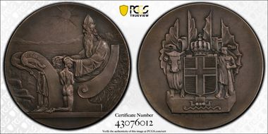 (1930) 10 Kr X-3 1000 Years Althing Ag Matte MS64