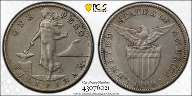 1909-S Peso KM-172  Ag N1