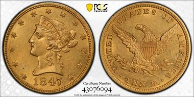 1847 $10 MS61