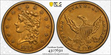 1834 $2.50 Classic XF45