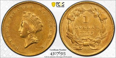 1855 G$1 AU50
