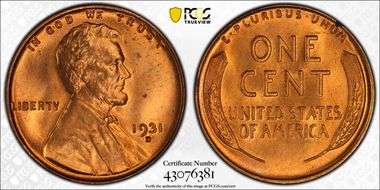 1931-D 1C MS65+ RD