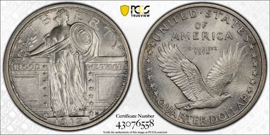 1917 25C Type 1 MS63FH