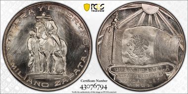 (1961-63)-Mo Medal Grove-P-378a Ag Emiliano Zapata MS65
