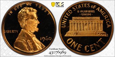 1960 1C Large Date PR68DCAM