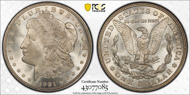 1921-D $1 MS65