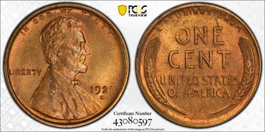 1921-S 1C MS64RB