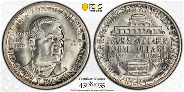 1947-S 50C Booker T. Washington MS66