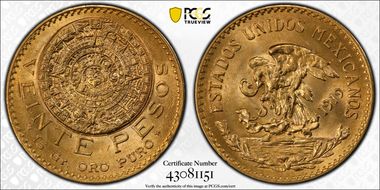 1919 20 Peso KM-478  Au MS64