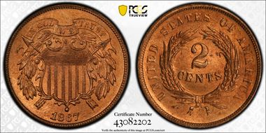1867 2C MS66RD