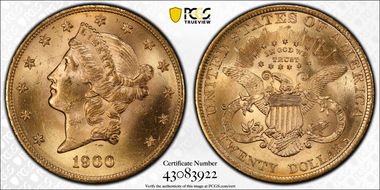 1900 $20 MS63