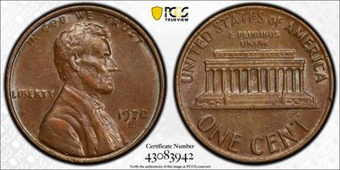 1970-S 1C Large Date AU58BN