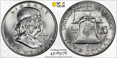 1957-D 50C MS65FBL