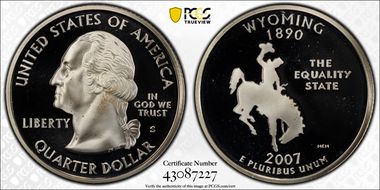 2007-S 25C Wyoming Silver PR69DCAM