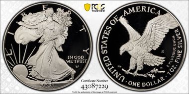 2021-S $1 Silver Eagle - Type 2 First Strike PR69DCAM