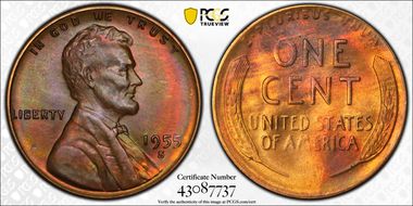 1955-S 1C MS65BN