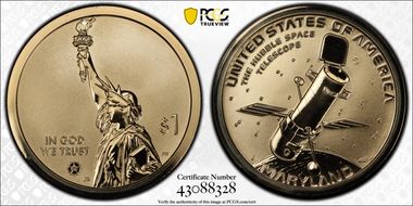 2020-S $1 American Innovation MD Rev PR The Hubble Space Telescope PR70