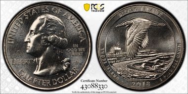 2018-D 25C Block Island NP MS68