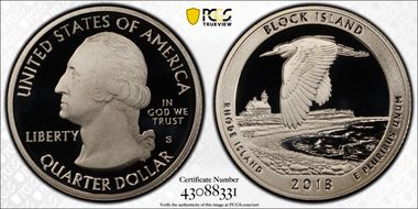 2018-S 25C Block Island NP PR70DCAM