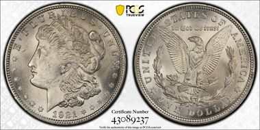 1921 $1 Morgan MS62