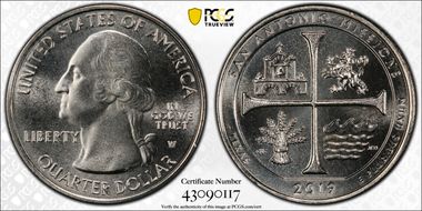 2019-W 25C San Antonio Missions NP MS68