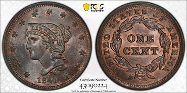 1841 1C MS63BN