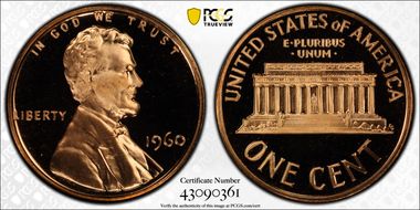 1960 1C Large Date PR68DCAM