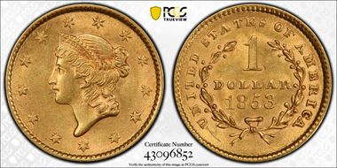 1853 G$1 MS62