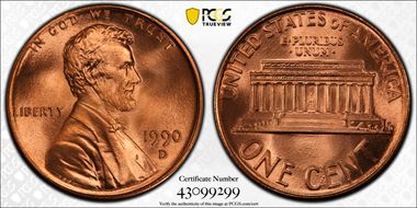 1990-D 1C MS69RD