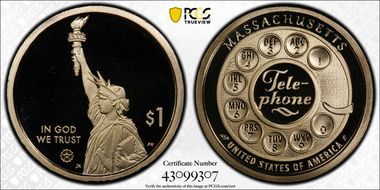 2020-S $1 American Innovation MA Telephone PR69DCAM