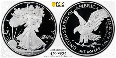 2021-S $1 Silver Eagle - Type 2 First Strike PR69DCAM