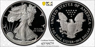 1995-P $1 Silver Eagle PR69DCAM