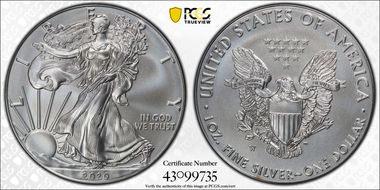 2020-W $1 Burnished Silver Eagle SP70