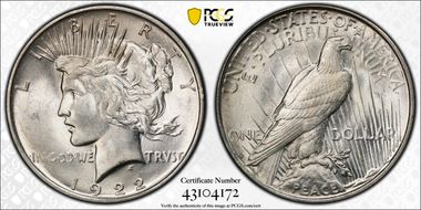 1922-D $1 VAM 7 Tripled Reverse MS63