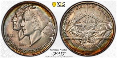 1937 50C Arkansas MS64