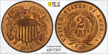 1864 2C DDO FS-1101 MS65+ RB