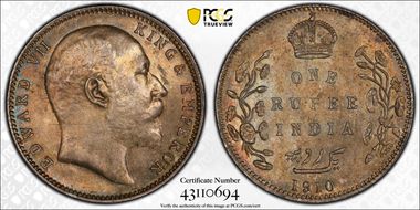 1910-B Rupee SW-7.51 MS62