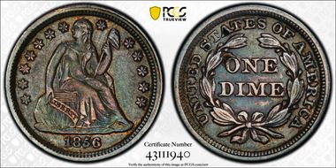 1856 10C Small Date XF45