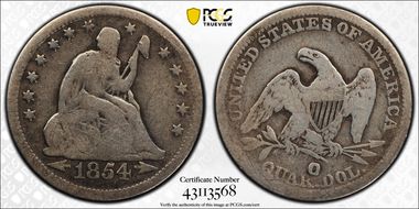 1854-O 25C Arrows Huge O FS-501 G4