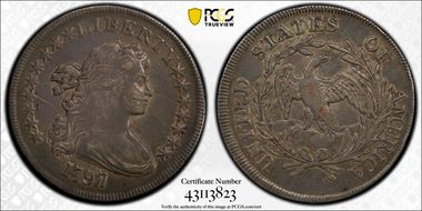 1797 $1 9x7 Stars, Large Letters VF30
