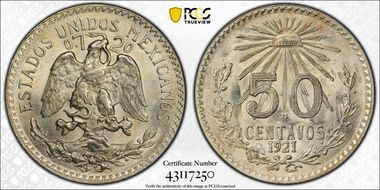 1921-M 50C KM-447 MS65