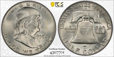 1954-D 50C MS65FBL
